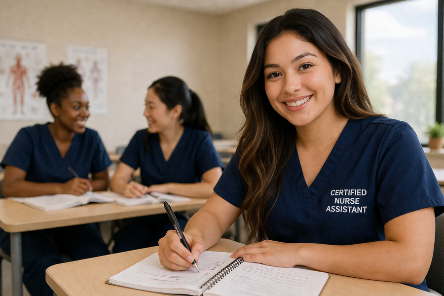 LGL College CNA performing patient care during clinical training